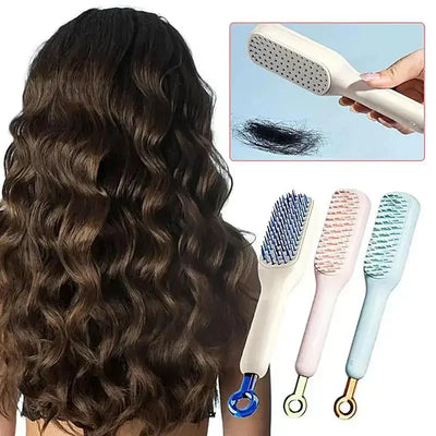 Self-Cleaning Hair Brush – Effortless Hair Care! 💇‍♀️🧹