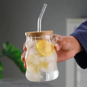 Juice Ice Drinks Glass Can Mug with Straw for Milk/Coffee/Green Tea Cup 500ml