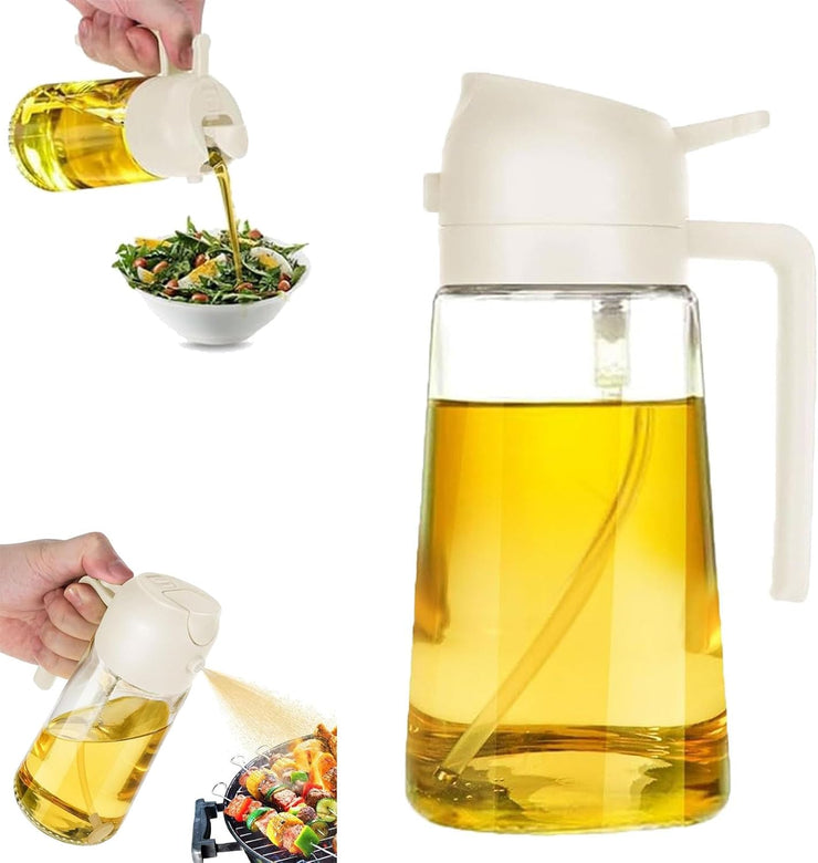 Multifunctional 2 in 1 Glass Oil Spray Bottle And Dispenser 550ml