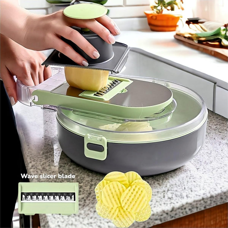 Multifunctional Vegetable Slicer 9 In 1 Kitchen Vegetable cutter, shredder, Potato Slicer