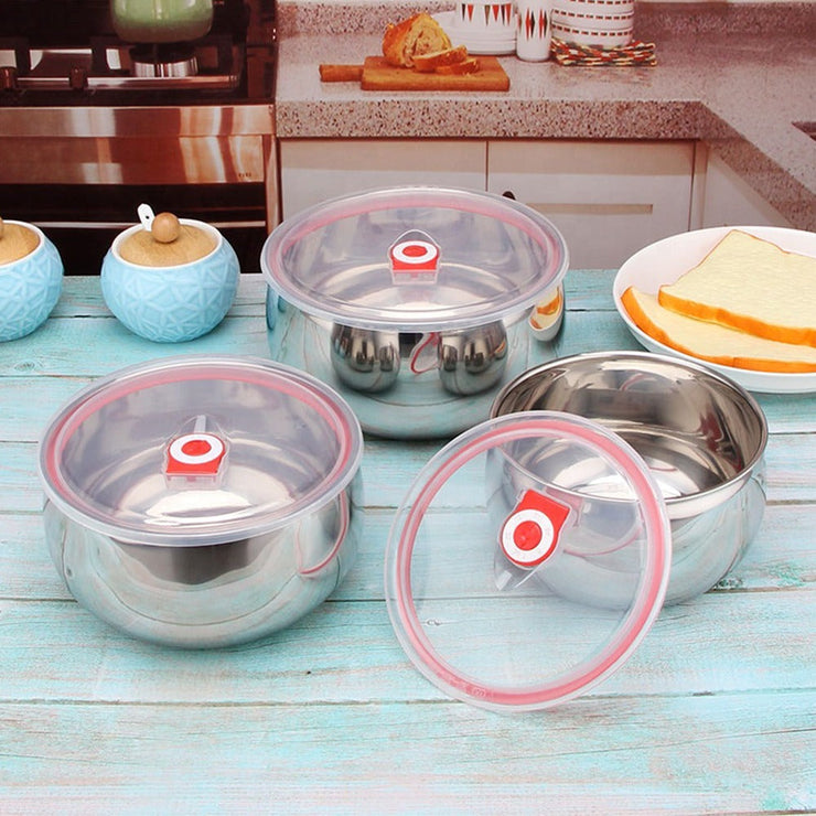 3 Sets Of Fresh Bowl Cover Microwave with Vacuum Sealing Lid