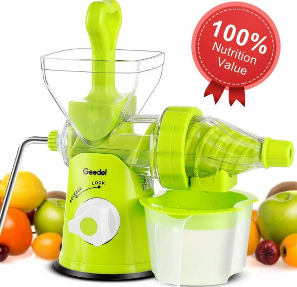 Manual Masticating Juicer Machine for Maximum Nutrition for All Fruits and Vegetables