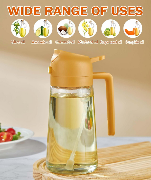 2-in-1 Glass Oil Dispenser and Sprayer