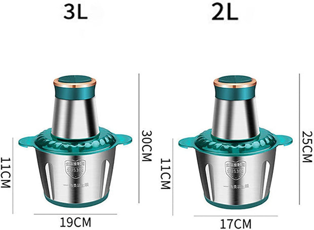 2L/3L Meat & Vegetable Electric Chopper 2 Speed Food Processor