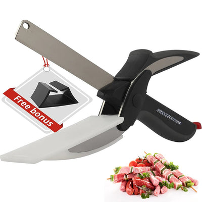 Clever Cutter 2 in 1 Food Chopper Kitchen Scissors with Cutting Board