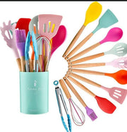 12-Piece Premium Kitchen Utensil Set with Wooden Handles